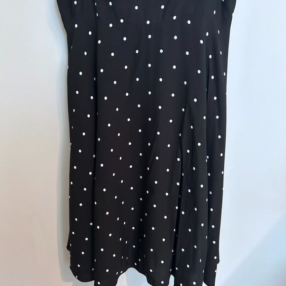 Old Navy Fit and Flare Polka Dot Black White Dress Large Tall - Picture 3 of 8
